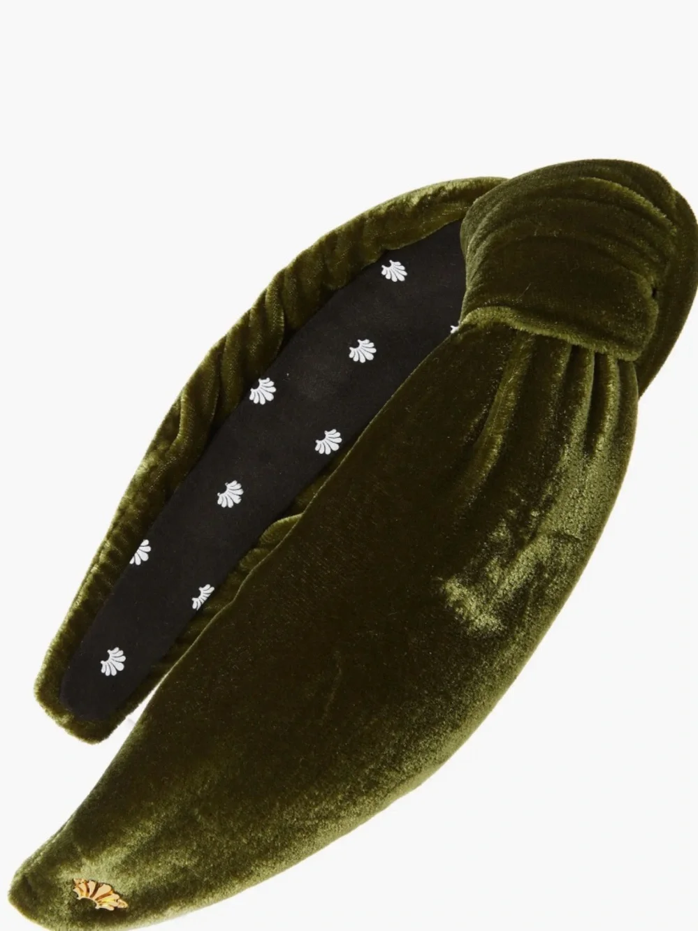 Lele Sadoughi Olive Velvet Knotted Headband